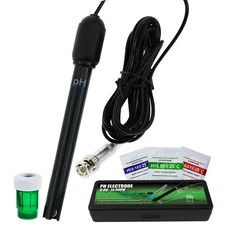 Long Body pH Electrode with BNC Socket Probe 300cm Cable 0-14pH for pH Meter,...