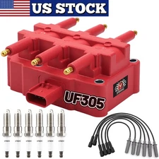 UF305 Ignition Coil & Iridium Spark Plugs & Wire Set For Wrangler V6 3.8L 07-11