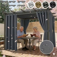 Outdoor Curtains Blackout Large Waterproof Drapes Garden Patio Gazebo Pergola