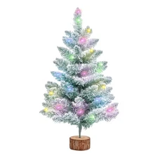 2FT Artificial Christmas Tree with Lights Green Tabletop Christmas Tree with ...