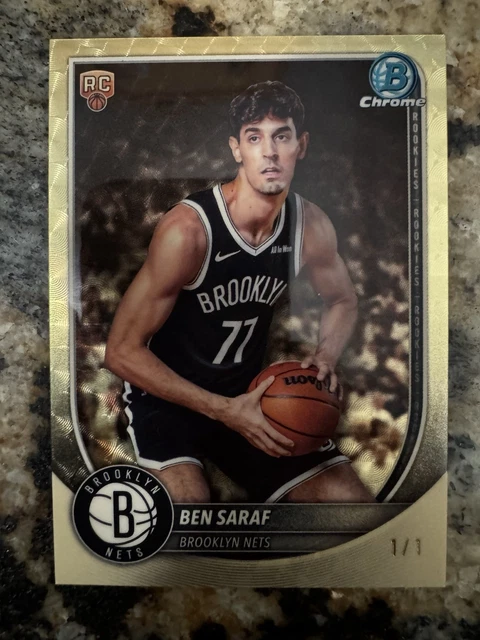 2025-26 Bowman Ben Saraf Chrome Superfractor 1/1 Rookie Rc 1 Of 1 #BCV-26 Nets