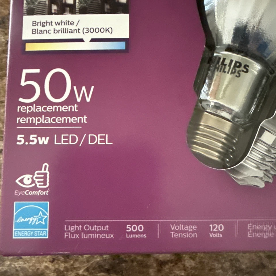 Philips par 20 led bulb 3000k 3 pack indoor dimmable 5.5 watt 50w replacement - Image 4 of 4
