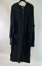 A New Day Target Hooded Sweater Dress Lightweight Black Midi Tags Womens XL