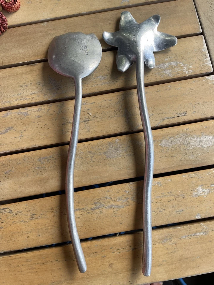 Servidores de ensaladas con cuchara y tenedor florales vintage Mariposa circa 1992 Foto 4 de 4