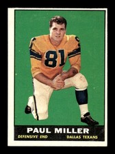 1961 Topps #137 Paul Miller Dallas Texans VGEX HOF10011086