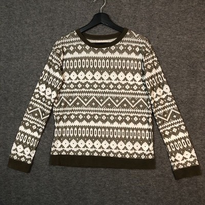 Hinge Mens M Sweater Fair-isle Pullover Lightweight Crewneck Geometric L/sleeve