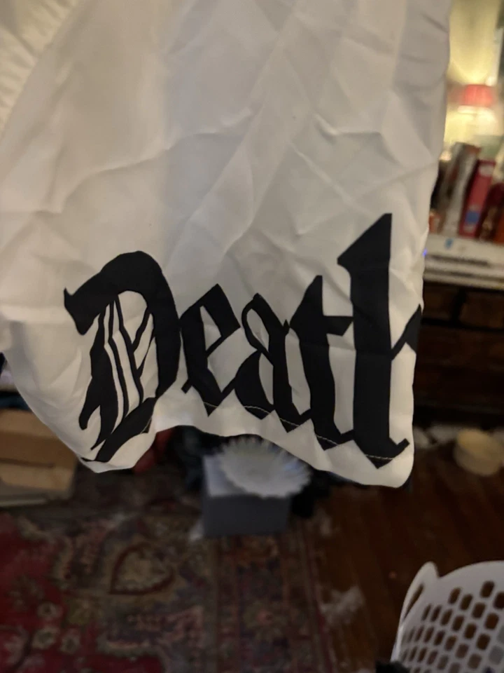 New Snoop Dogg Death Row Records Men's Button Up Shirt Sz Med White Black Collar - Image 3 of 4