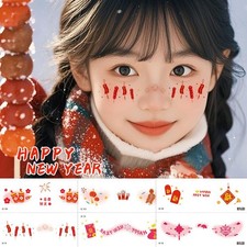 Christmas New Year Face Stickers Temporary Tattoos for Festival Party Makeup