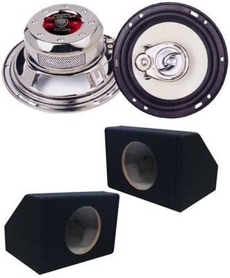 Absolute HQ-653 6-1/2'' 420 Watts 3-way Speakers + 6.5'' Enclosures Box