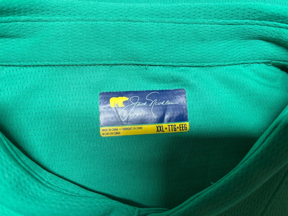 Jack Nicklaus Mens Pullover Knit Short Sleeve Green Poly Polo Shirt 2X 2XL XXL - Image 3 of 3