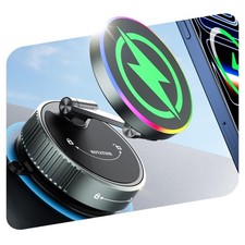 15W Wireless Charger Magnetic Car Phone Holder with RGB Light