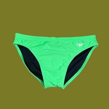 Speedo Men green beach diving 2" swim Brief bikini Swimwear size 32 34 36