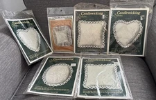 VTG Candlewicking Pillow Kits Lot of 6 Ivory Needle Magic M & H Yarns NOS USA