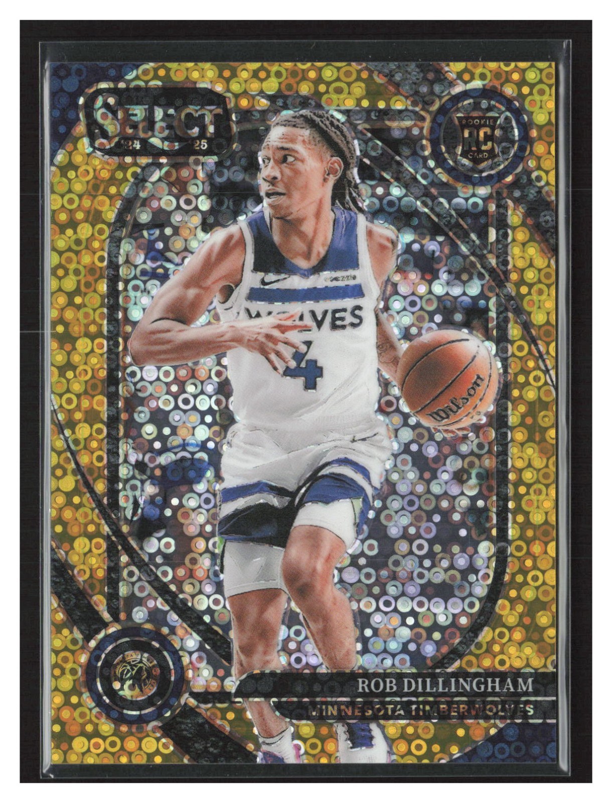 2024-25 Panini Select - Courtside Rob Dillingham Gold Disco 5/10 RC ROOKIE