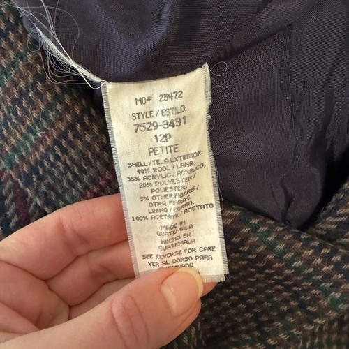 Vintage SagHarbor Houndstooth Dark Academia Minimalist Preppy Chic Casual Blazer, $30 - Photo 6