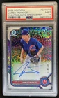 2022 Bowman James Triantos Chrome Auto 1st Speckle Refractor #/299 Cubs PSA 9