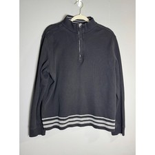 BOSS Hugo Boss Men's Black 1/4 Zip Long Sleeve Sweater Regular Fit XL Cotton