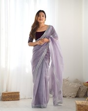 Designer Sari Bollywood Bridal Pink Saree Blouse Wedding Saree Party Wear Saree