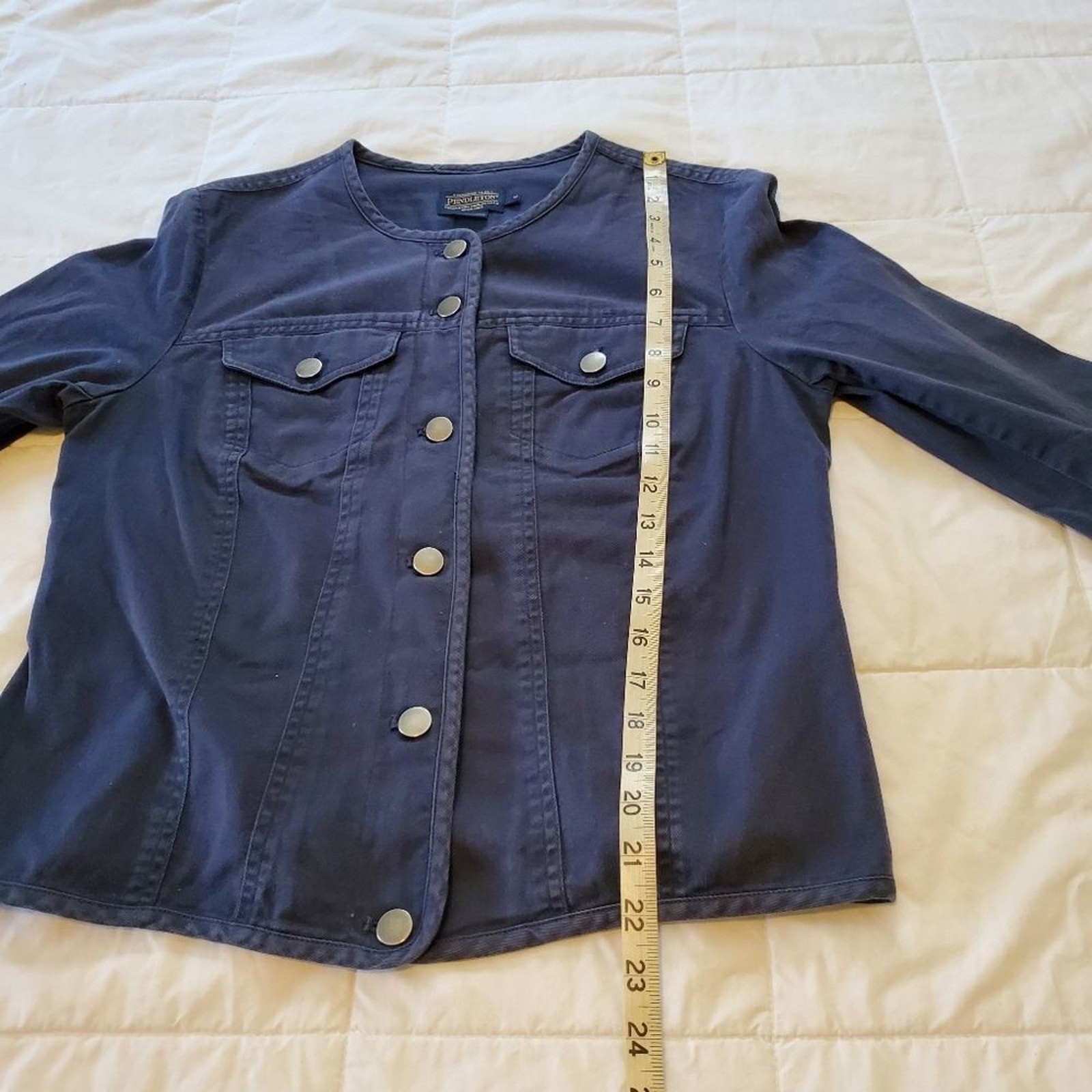 Pendleton medium womens navy button down jacket /… - image 6