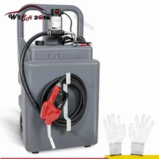 32 Gallon Diesel Fuel Caddy Tank with Pump 10 GPM Portable Diesel Fuel Tank 12V