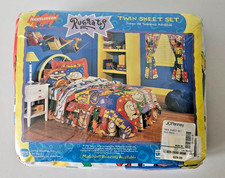 Rare Vintage 1996 Rugrats Twin Fitted & Flat Sheet Pillowcase SET Nickelodeon