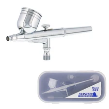 Master Airbrush G22 Multi-Purpose Dual-Action Gravity Feed Airbrush Gun Set f...