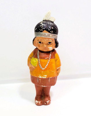 Vintage Native American Bisque Porcelain Girl Figurine made in Japan A270