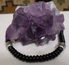 Sterling Southwest Navajo Pearls Cylinder Onyx Charoite Bead Squash 18" Necklace — photo 4