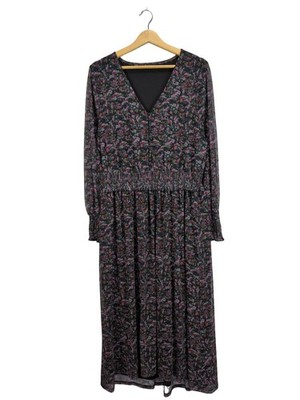 ANISTON Langarmkleid Damen Kleid Gr. DE 46 pink-schwarz Casual-Look