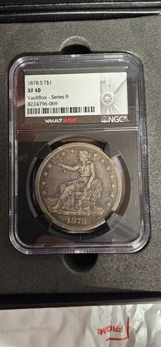 1878 S Silver Trade Dollar $1 NGC XF40 San Francisco USA Vaultbox Series 9