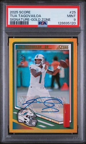 Tua Tagovailoa [Signature Gold Zone] #25 2025 Panini Score card