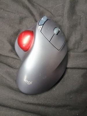 Logitech M570 Wireless Red Trackball Mouse w/ Receiver Dongle, Trackman Logi