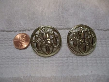 Vintage Em. J. Signed Emmons Silver Tone Clip-On Earrings