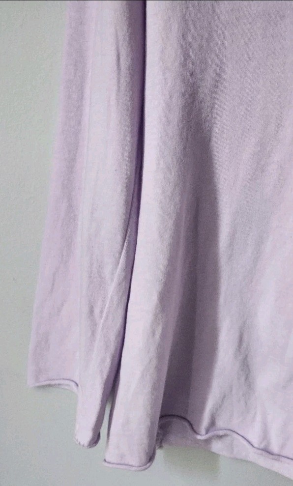 Velvet by Graham Spencer Reed Collared Cotton Jersey Purple Lavender Knit Top 