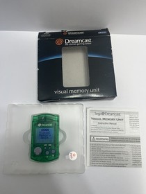 Sega Dreamcast Visual Memory Unit VMU OEM Green - Complete In open Box TESTED 
