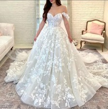 Flavinke Customized Wedding Dress Sweep Train Lace Wedding Gown vestido de novia