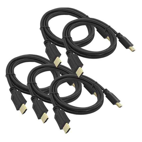 5X 1,5M Hdmi Kabel 2160P HD 4K Vergoldet Ethernet High Speed UHD 3D TV Sat Dolby-image