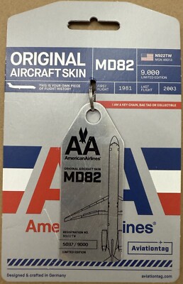 Brand New American Airlines AviationTag MD82 Limited Edition