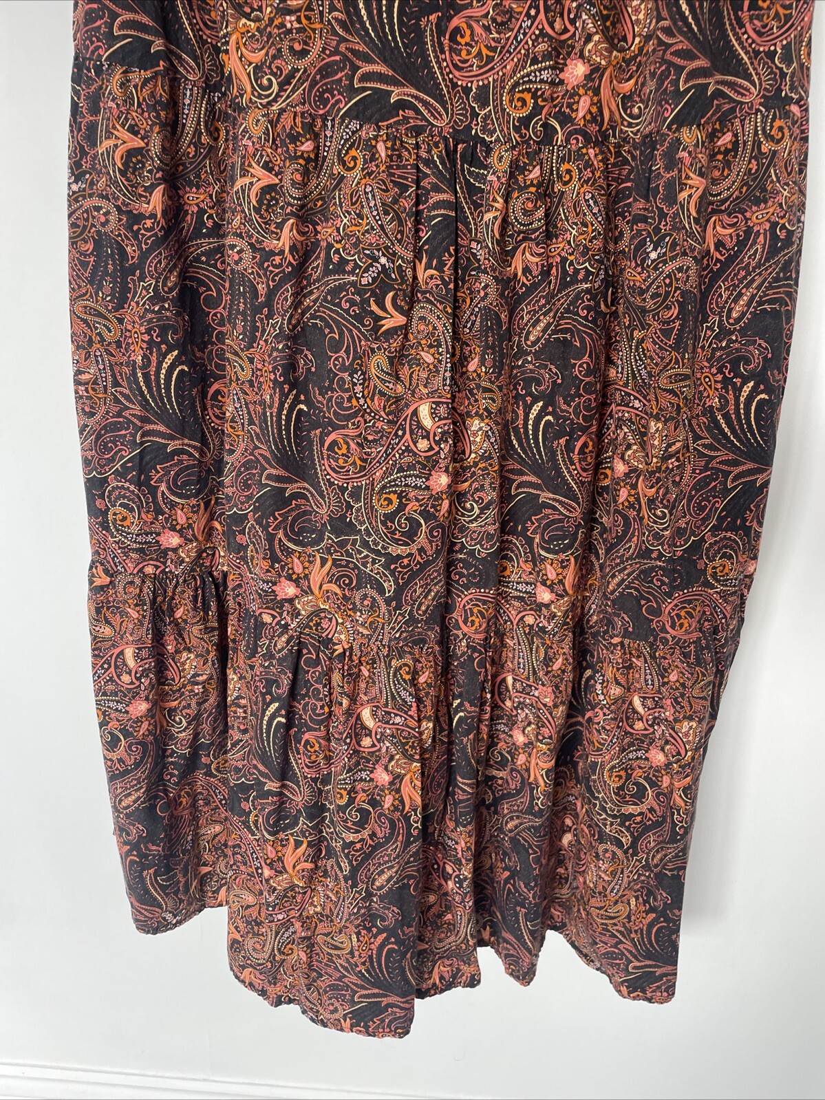 BLUE NAVY Black Orange Pasiley Patterned Long Sle… - image 6