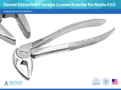 Dental Extraction Forceps (Lower Anterior for Roots #33) ARTMAN