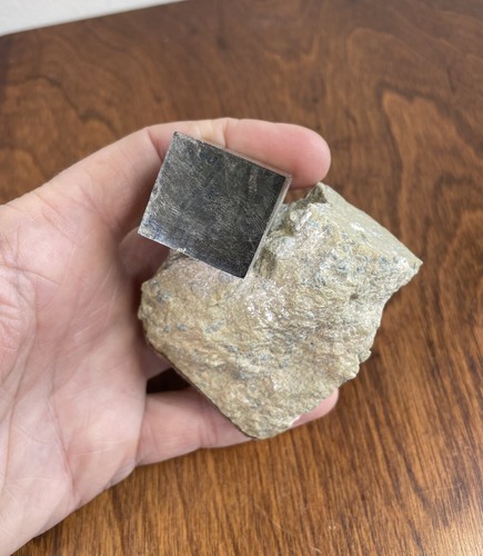 Natural PYRITE CUBE ON MATRIX Navajun Mine , Spain - Picture 3 of 14