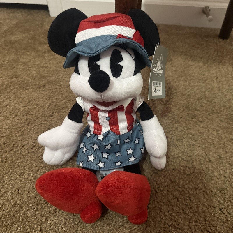 MINNIE MOUSE AMERICANA PLUSH THE DISNEY STORE 11" NEW NWT!