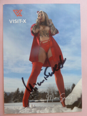 Mimi Sweet - Model / Erotik, VISIT-X Autogrammkarte