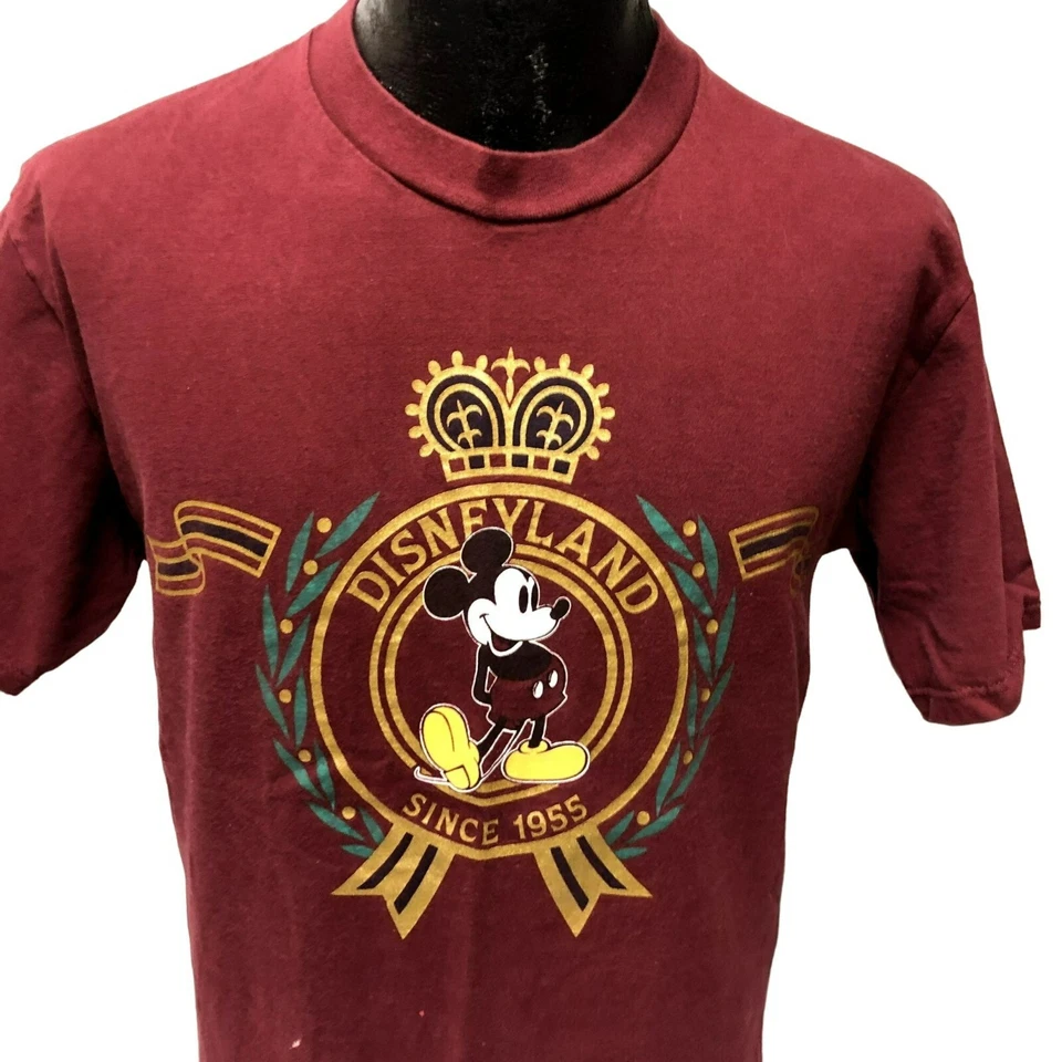 Camiseta De Colección Años 80 Walt Disney Designs Disneyland Granate MICKEY MOUSE EE. UU. L Foto 2 de 4