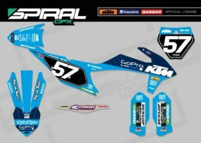 Custom MX Grafik Kit KTM SX SXF 125 250 350 450 TLD blau 2020