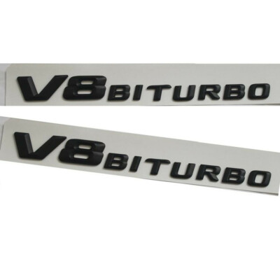 Schwarz Matt Letters V8 BITURBO Emblems Badges Aufkleber für Mercedes Benz AMG