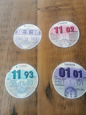 4 Vintage uk car tax discs. All Ferrari With Great Registration . 