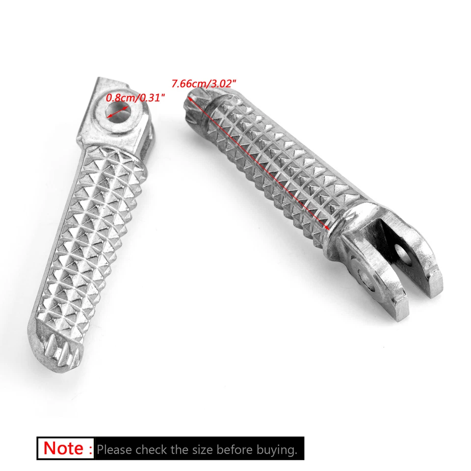 Front Foot Peg Footrest For Yamaha YZF R1 1998-14 R6 1999-14 R6S 03-08 Silver US - Imagem 2 de 4
