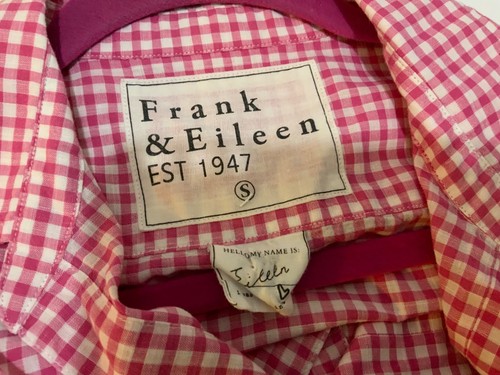 Top donna Frank & Eileen S rosa camicia con bottoni a quadri Gingham BARRY - Foto 6 di 7