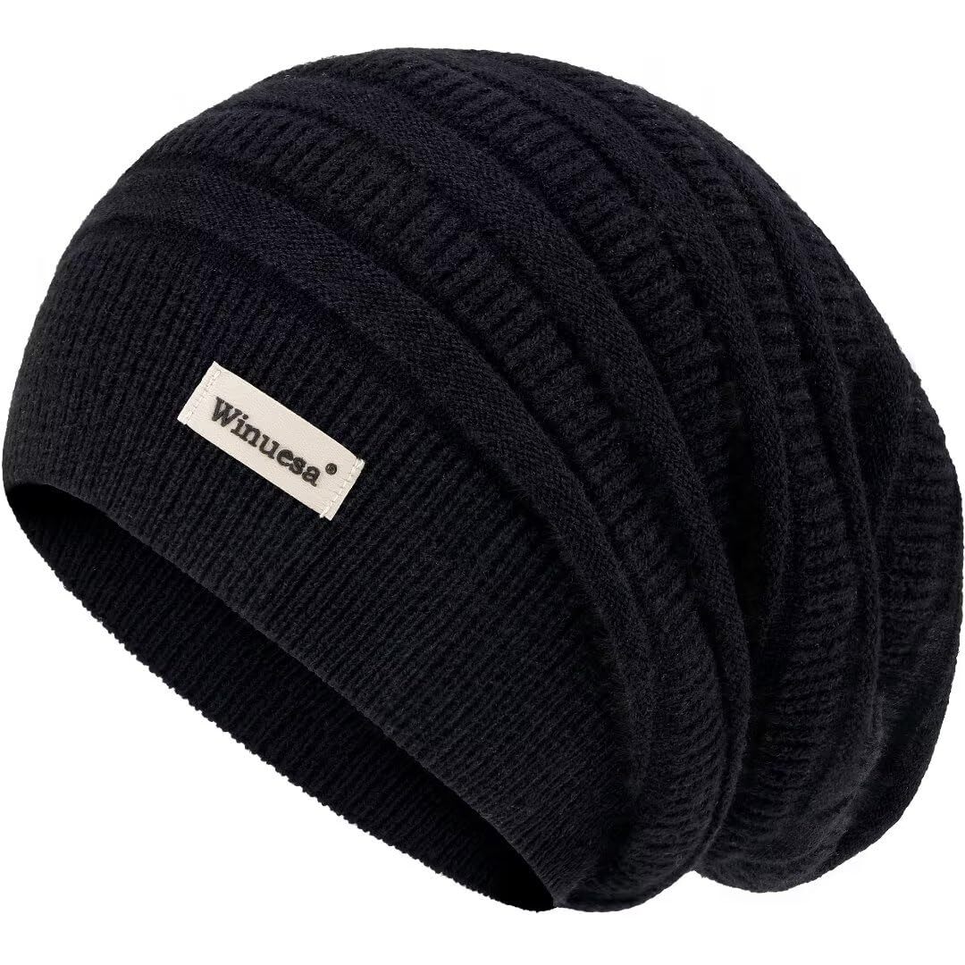Cashmere Beanie Hat Women Winter Knitted Slouchy Oversized Warm